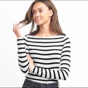 Gap Modern Stripe Boatneck Long-Sleeve Tee
